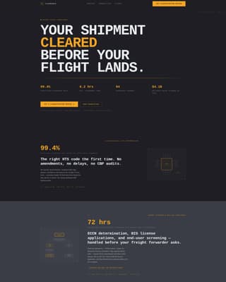 Clearance — Elite Import Export Compliance Landing Page Template