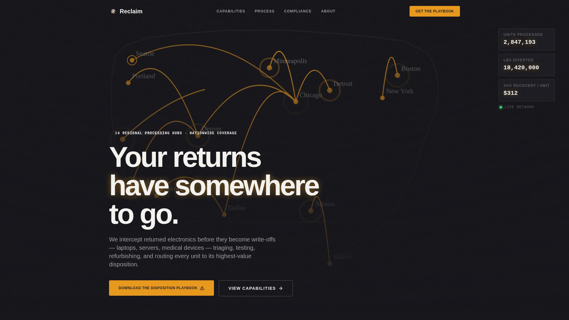 Reclaim - Precision Reverselogistics Landing Page Template