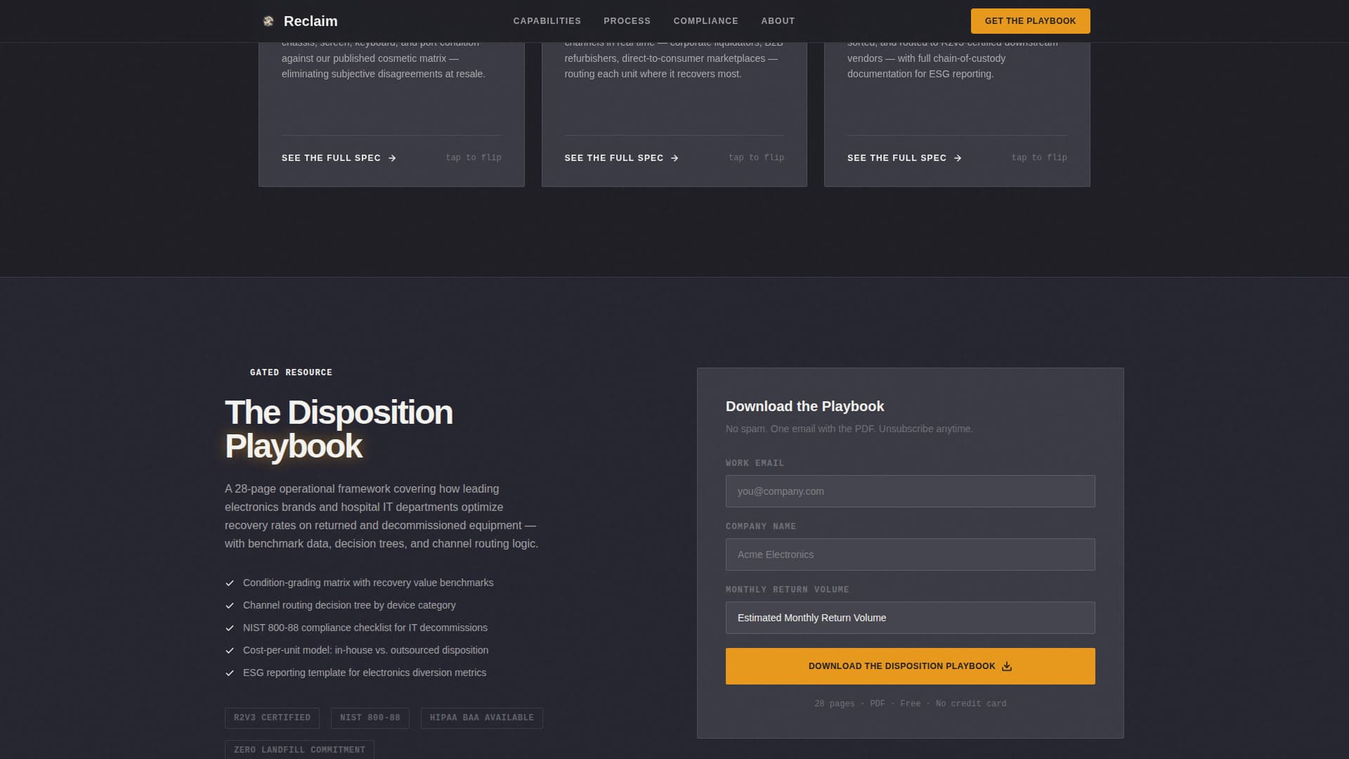 Reclaim - Precision Reverselogistics Landing Page Template
