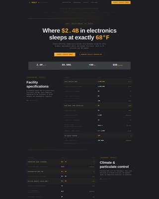 Vault - Precision Electronicsstorage Landing Page Template