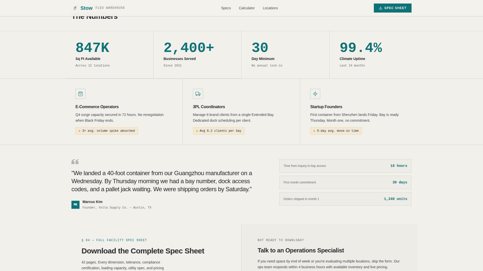 Advanced Warehouse & Distribution Cost Estimator Website Template