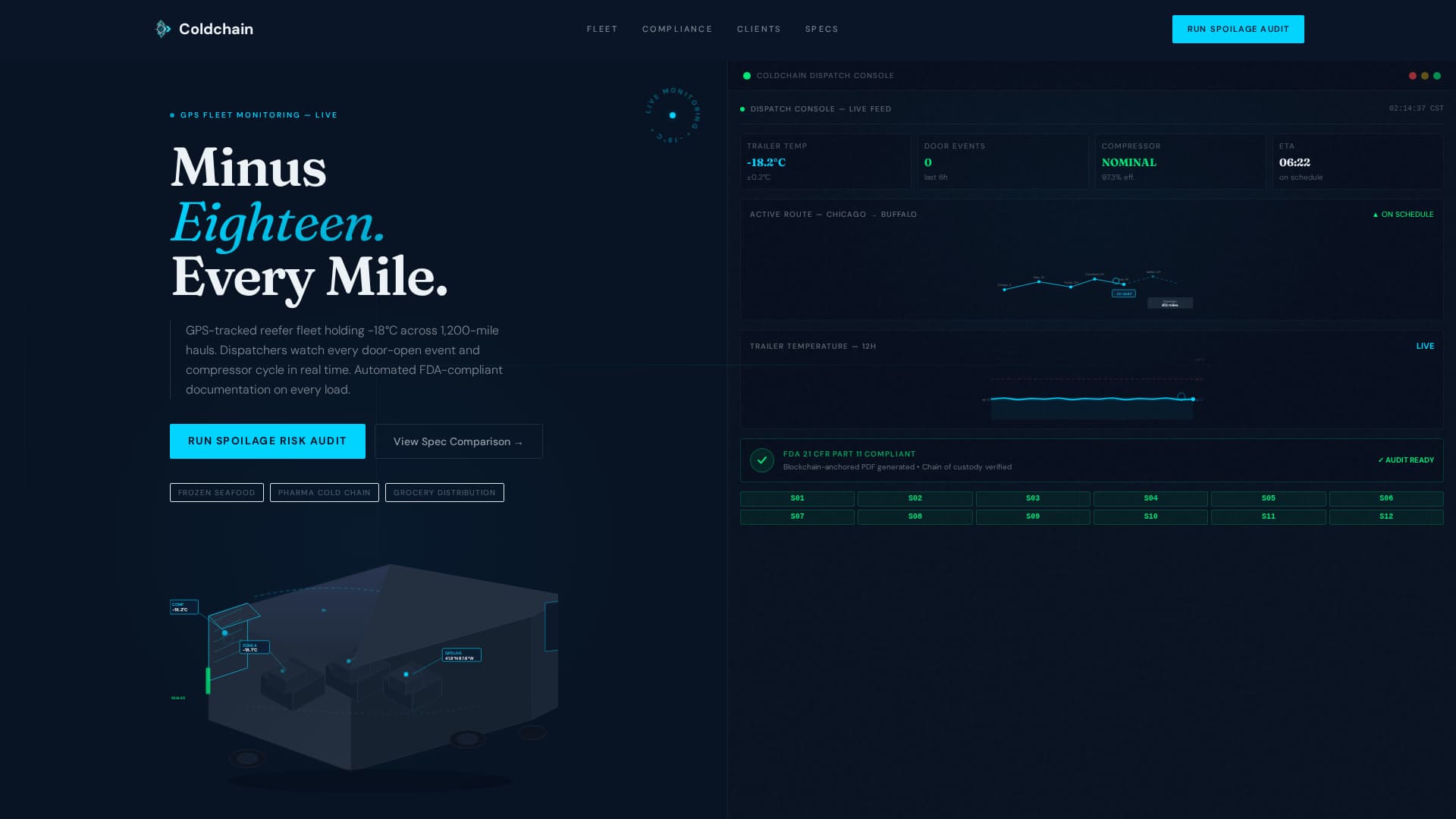 Coldchain — Trusted Perishable-Transport Landing Page Template