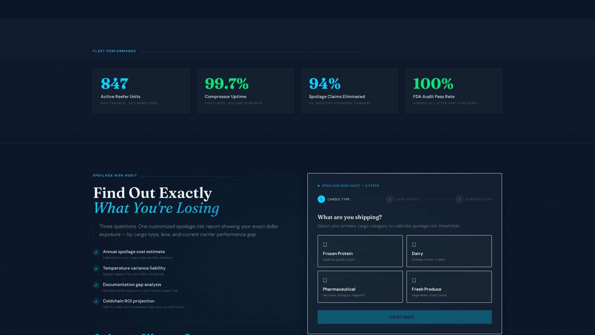 Coldchain — Trusted Perishable-Transport Landing Page Template