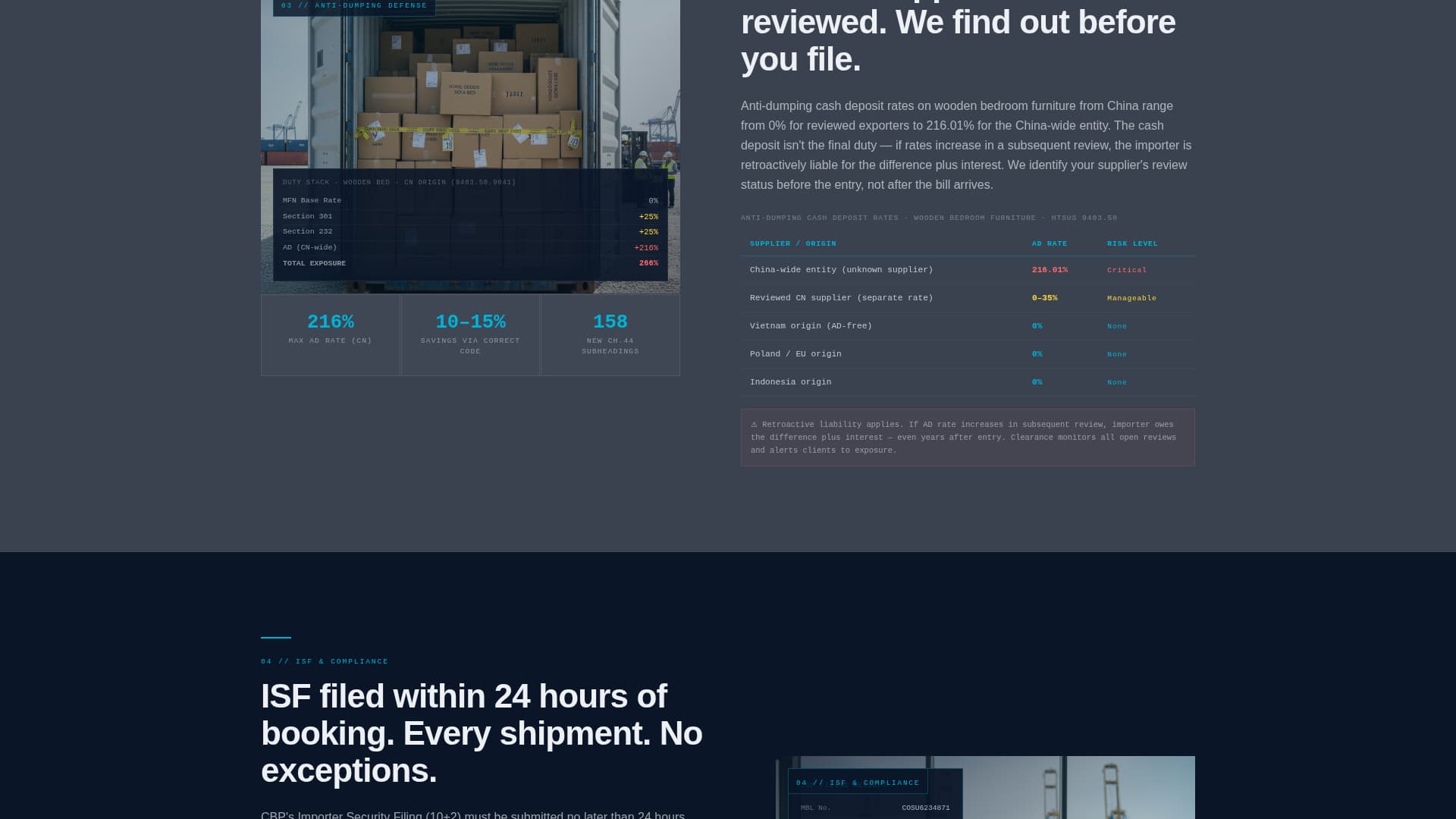 Clearance — Certified International Trade Landing Page Template