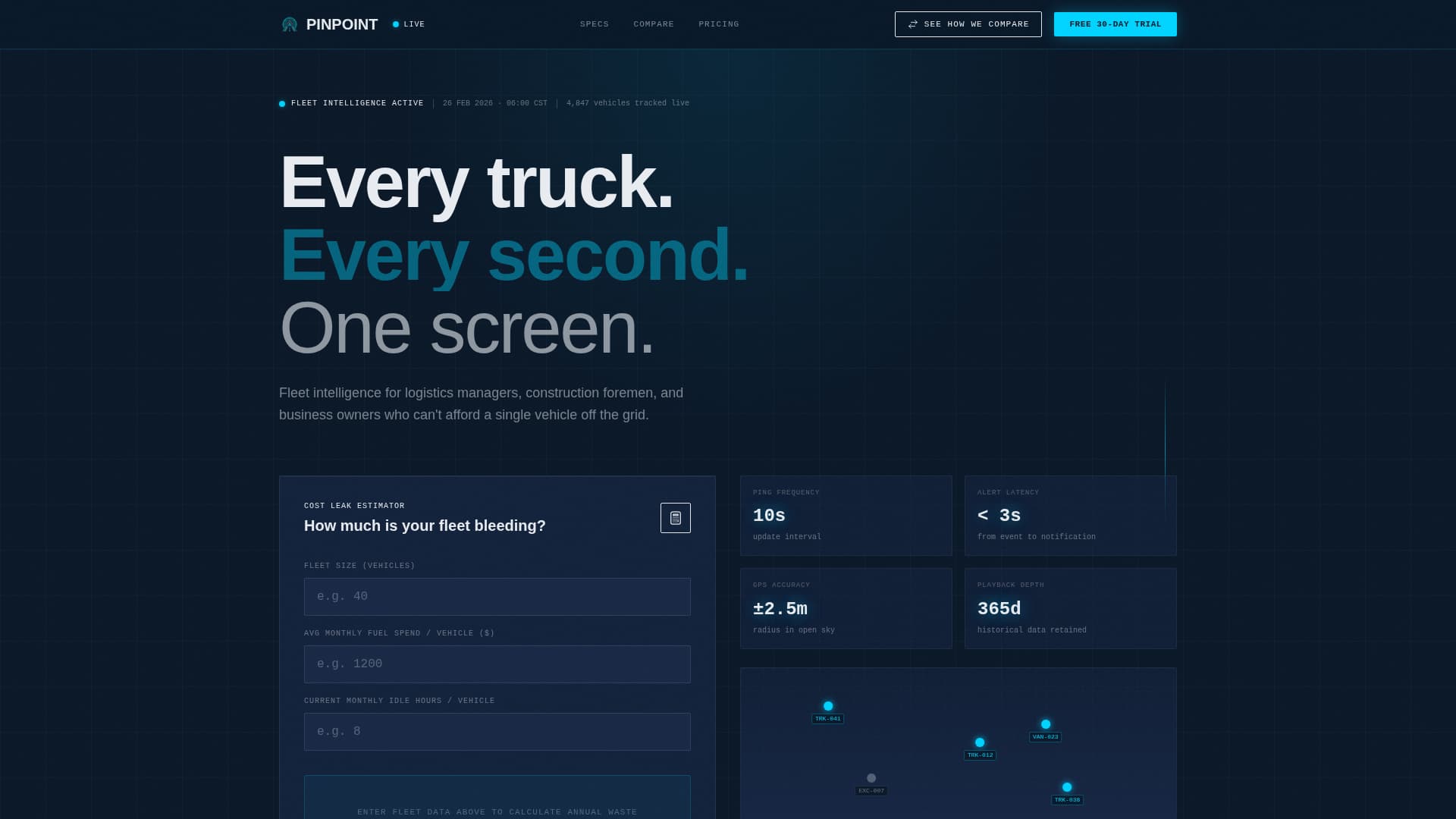 Advanced Fleet & Transportation Management Cost Estimator Website Template