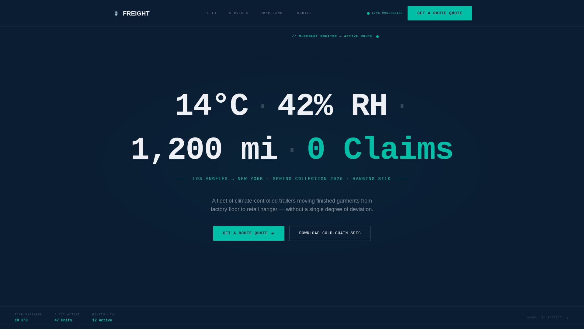 Frosthaul - Precision Fashionlogistics Landing Page Template