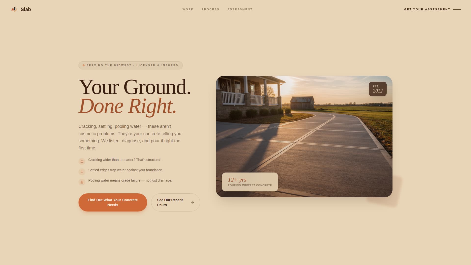 Concrete Products Portfolio & Case Study Website Template