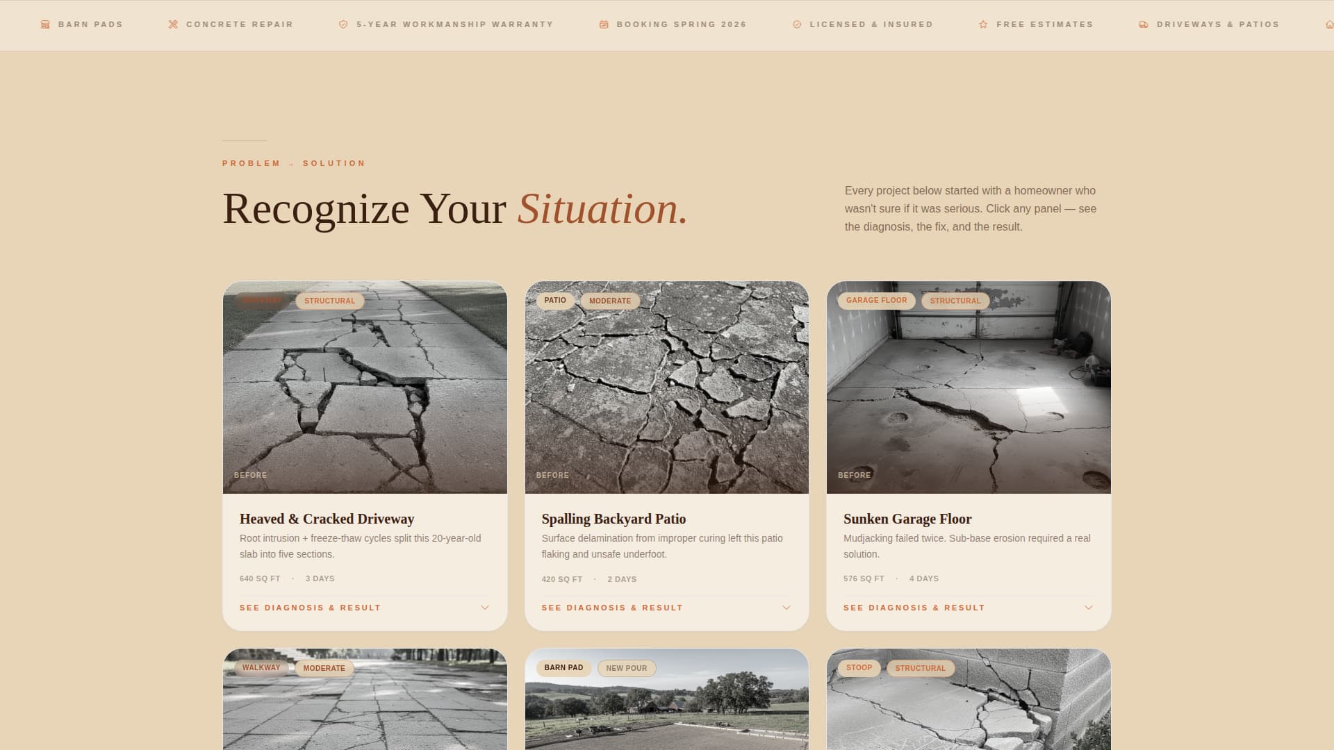Concrete Products Portfolio & Case Study Website Template