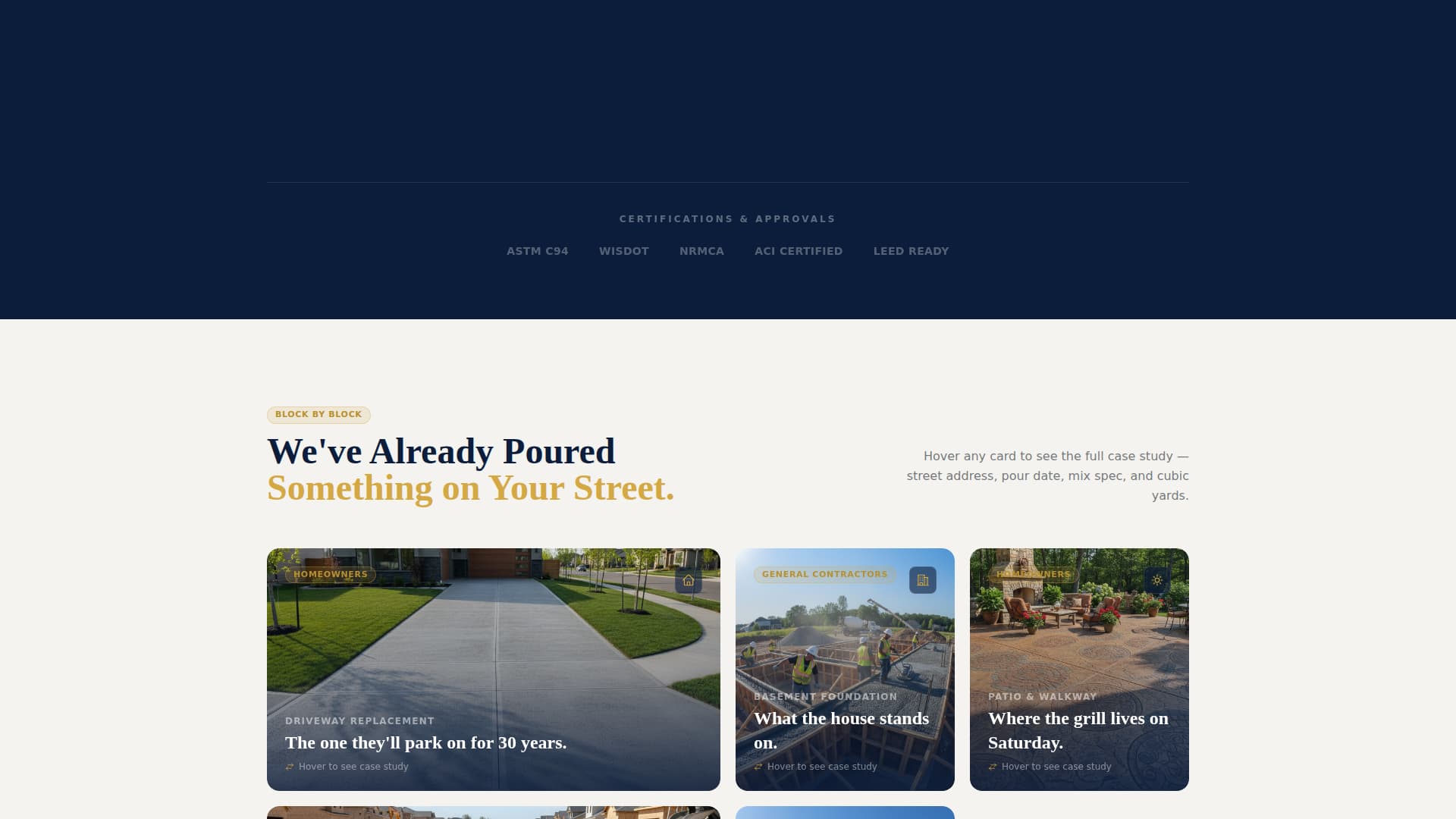 Specialist Concrete Products Professional Website Template