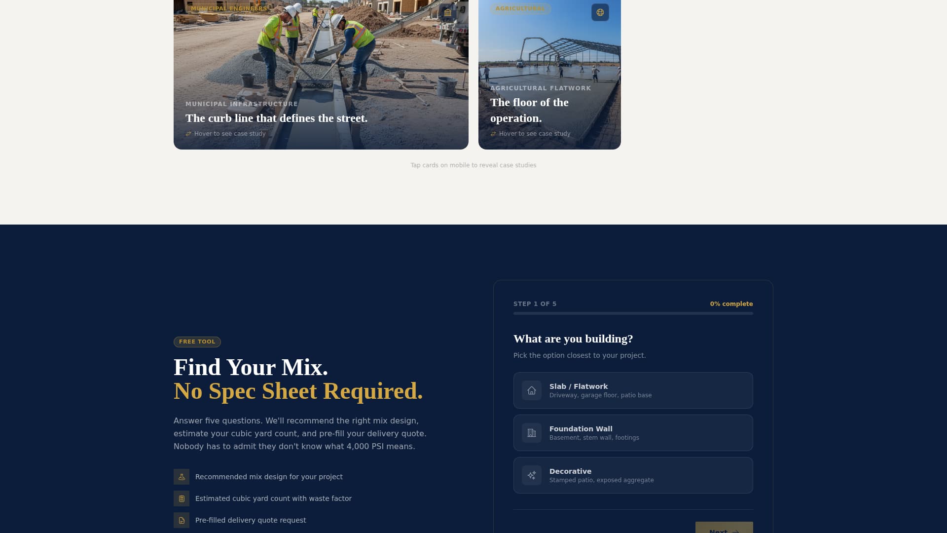 Specialist Concrete Products Professional Website Template