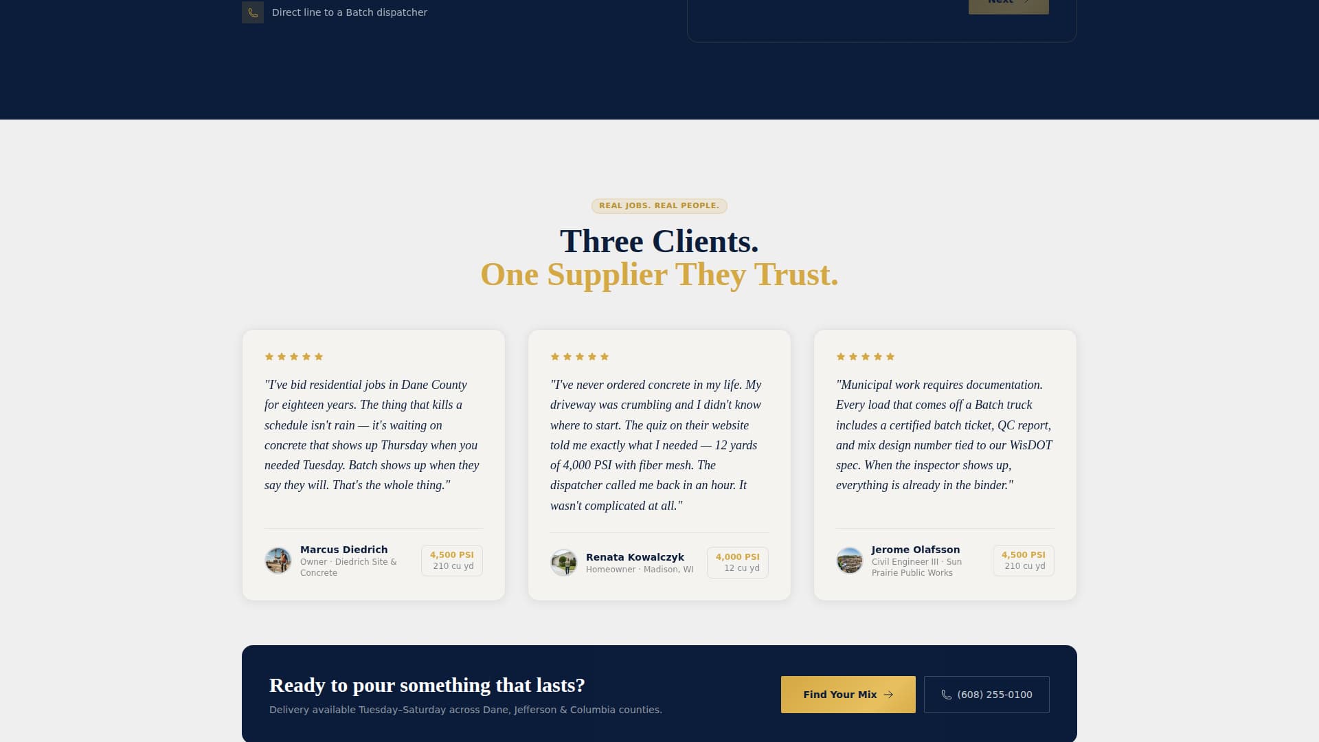 Specialist Concrete Products Professional Website Template