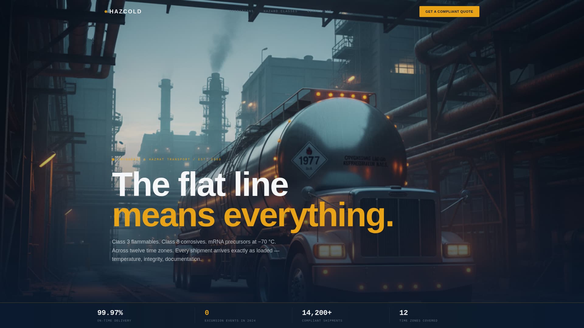 Hazcold - Compliant Hazmat Landing Page Template