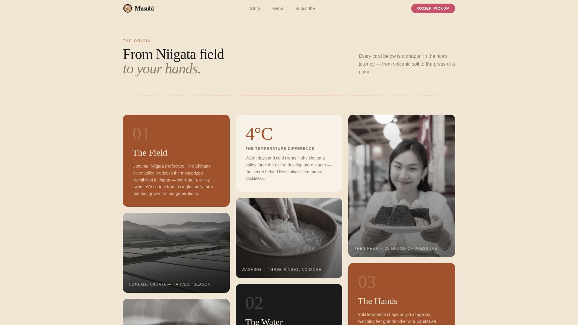 Musubi - Artisan Onigiri Landing Page Template