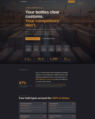 Clearance — Reliable Trade-Compliance Landing Page Template