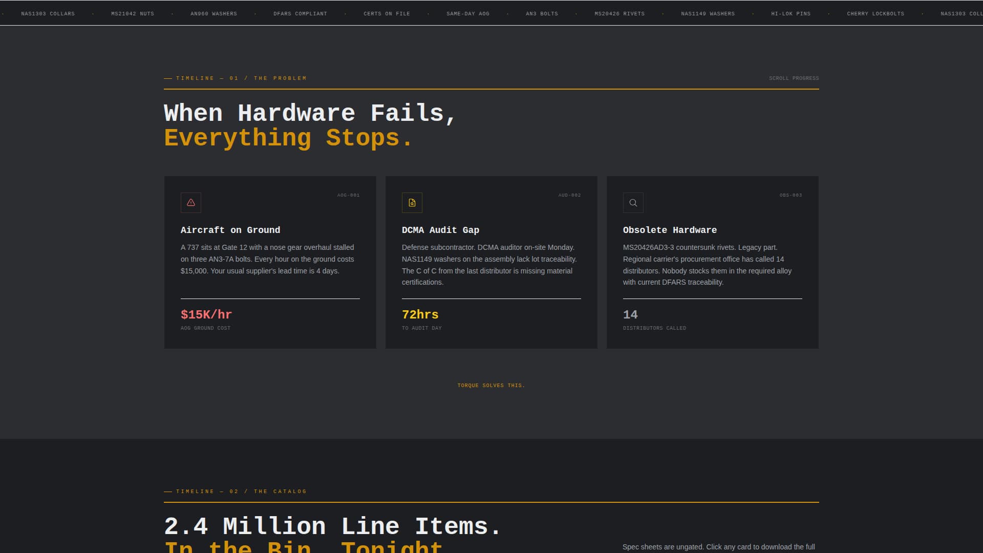 Aerospace Fastener & Hardware Distributor Website Template