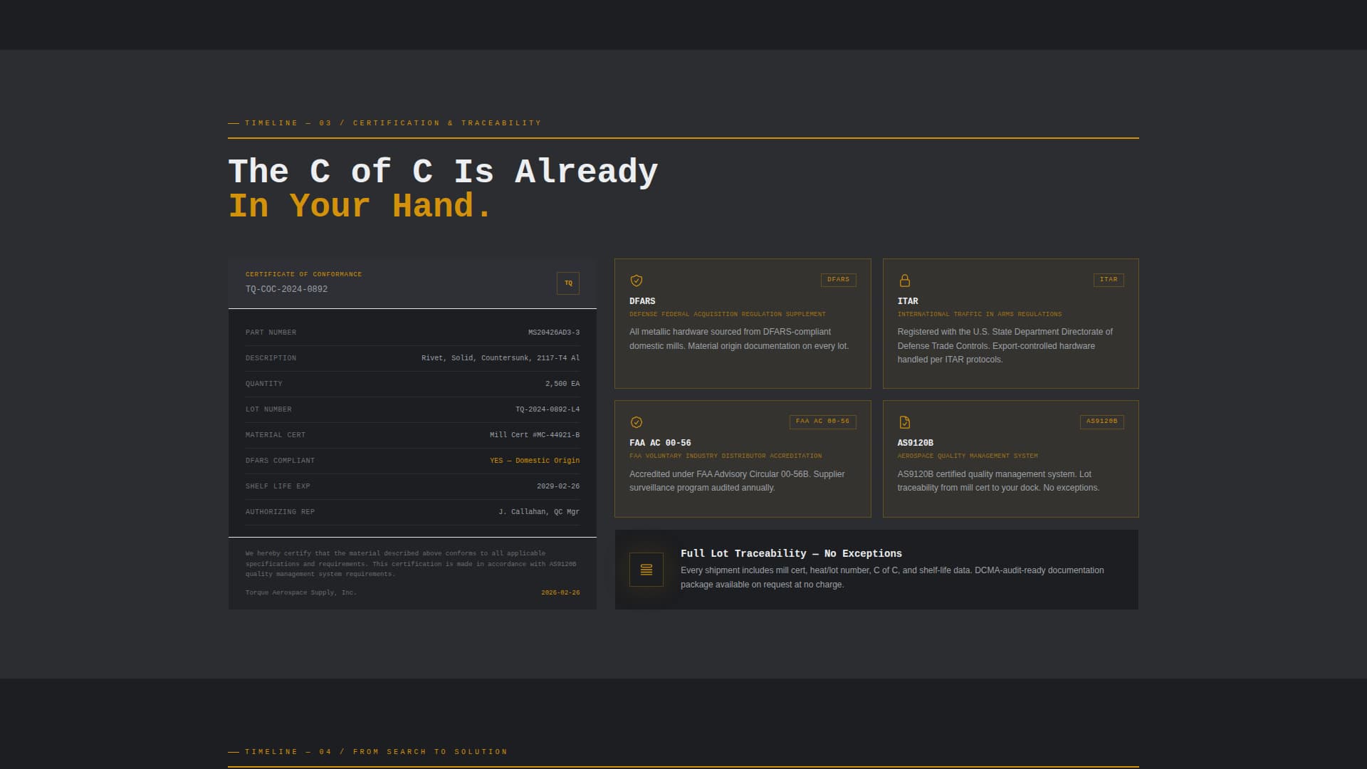 Aerospace Fastener & Hardware Distributor Website Template