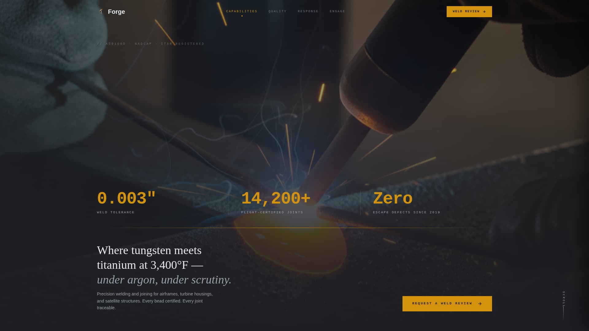 Aerospace Welding & Joining Services Website Template