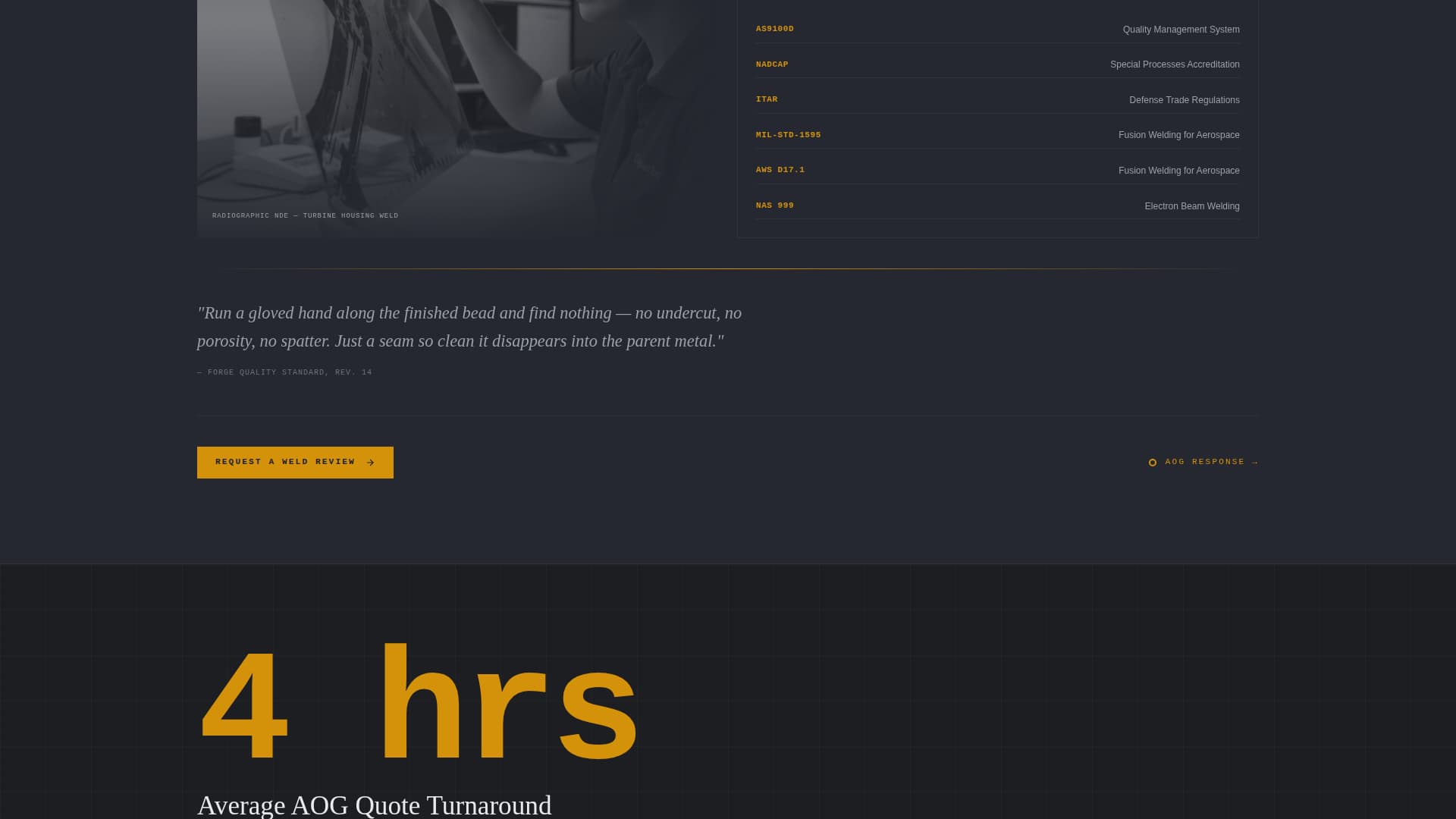 Aerospace Welding & Joining Services Website Template