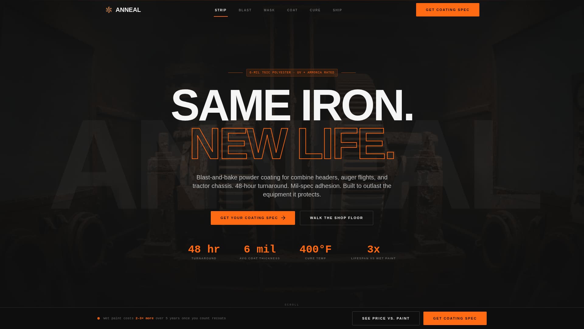 Specialist Agricultural Equipment Manufacturing Reviews & Social Proof Website Template