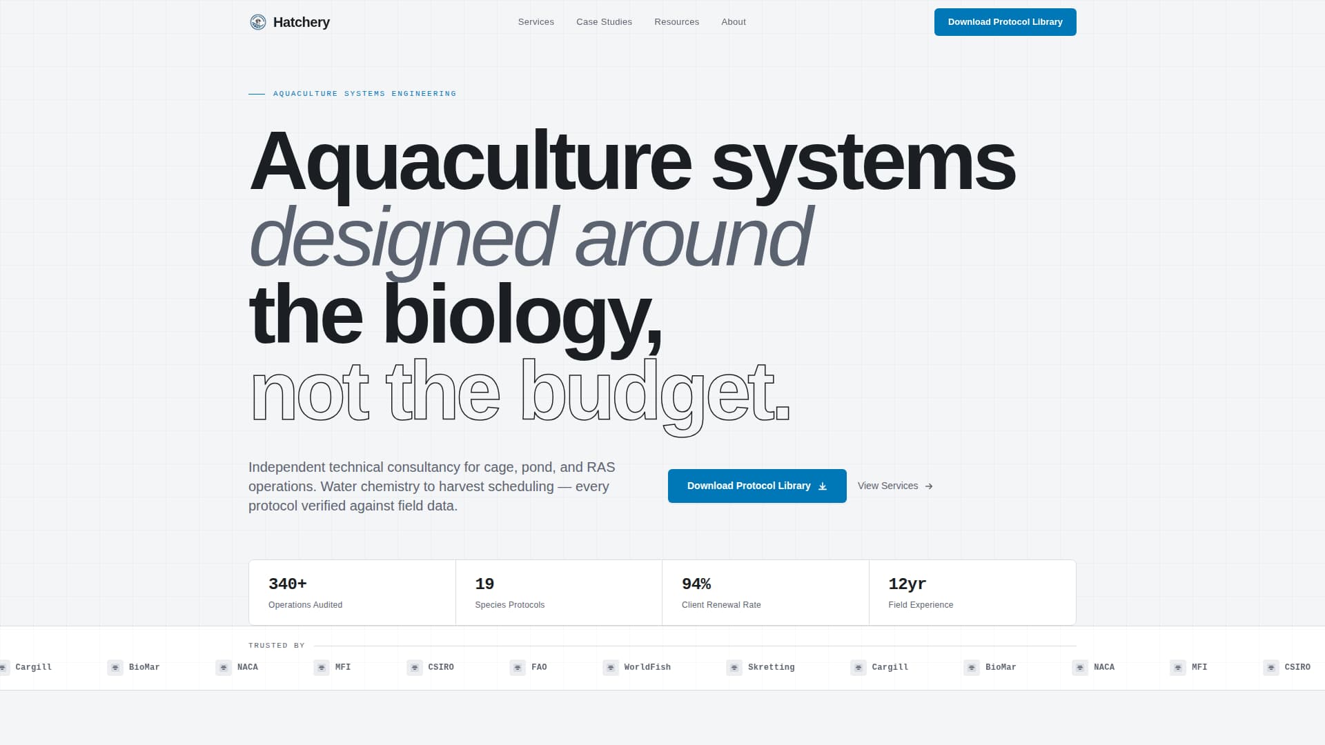 Aquaculture Consulting Services Website Template
