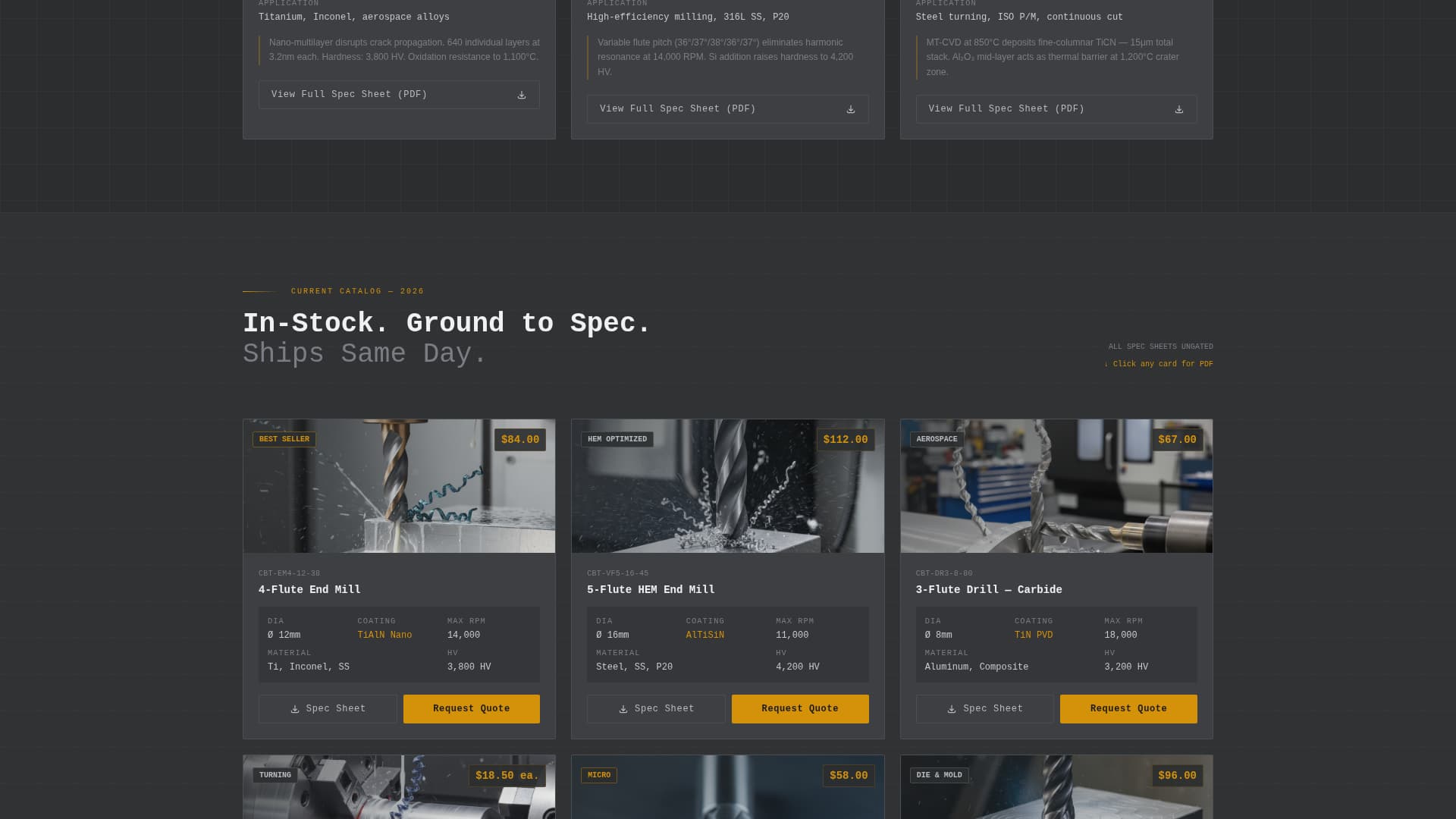 Specialist Tool & Die Making Professional Website Template