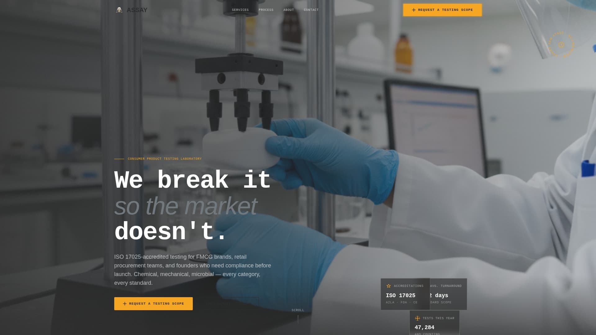 Assay — Authoritative Laboratory Landing Page Template