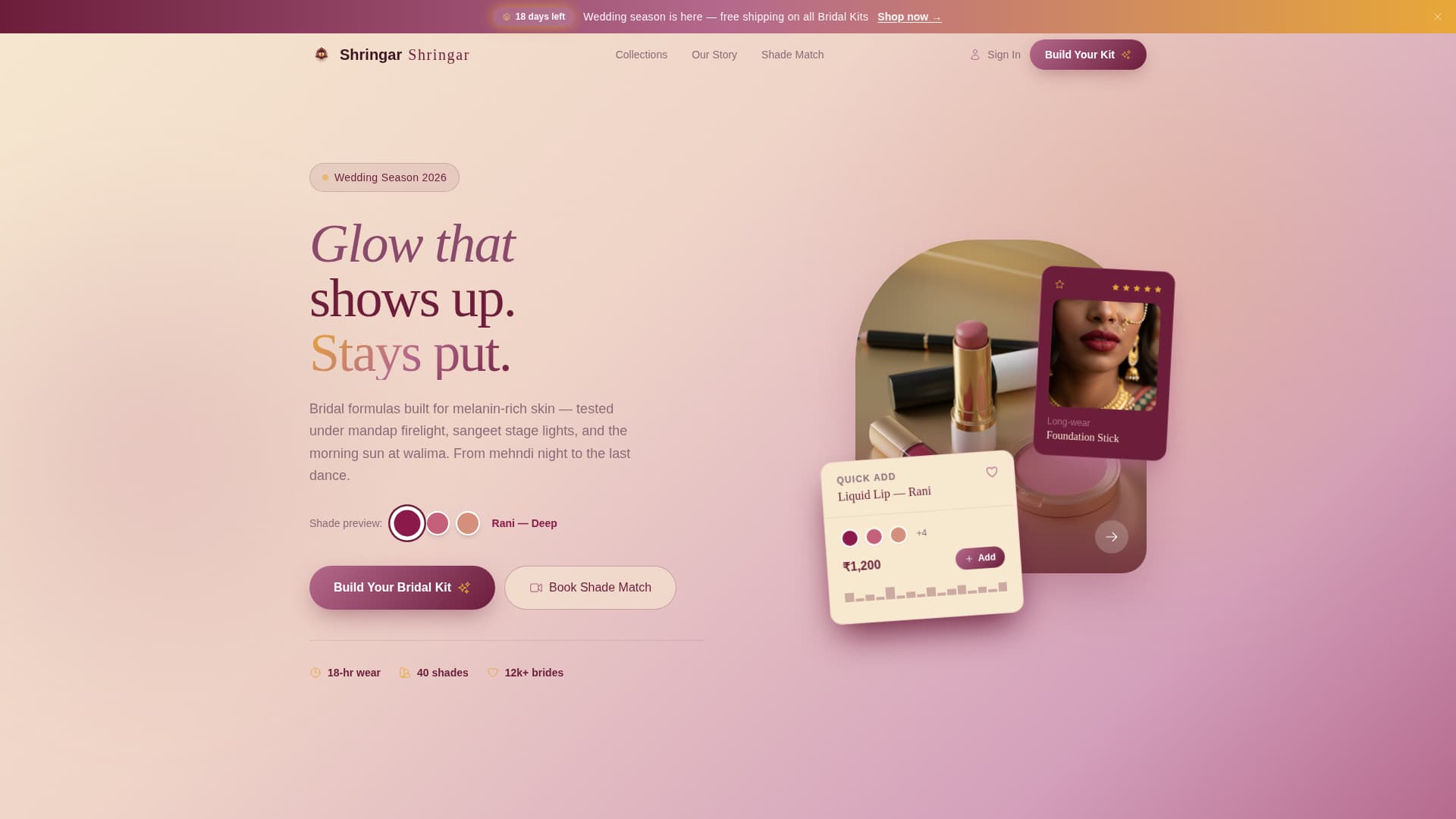 Shringar - Radiant Bridal Landing Page Template