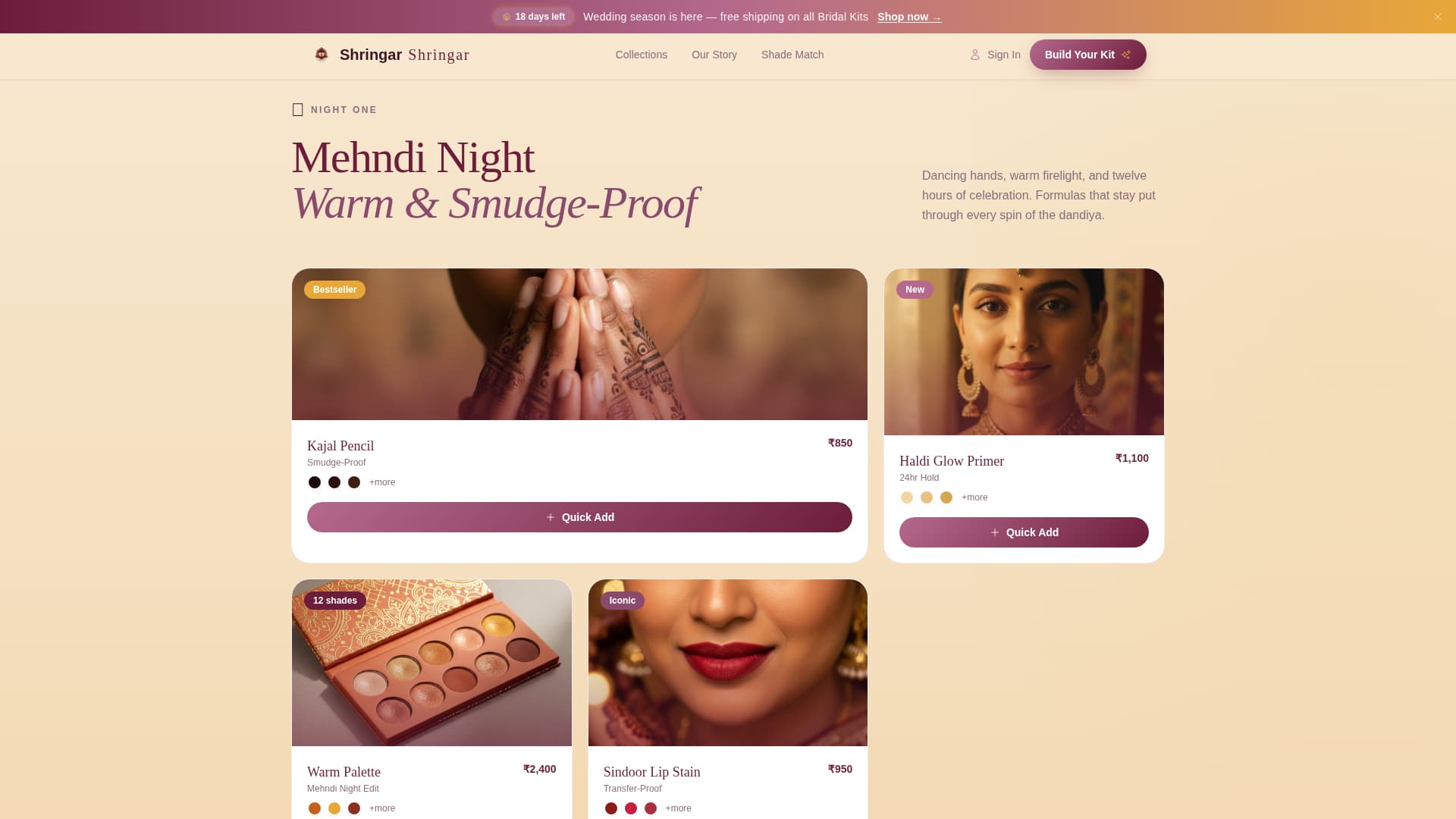 Shringar - Radiant Bridal Landing Page Template