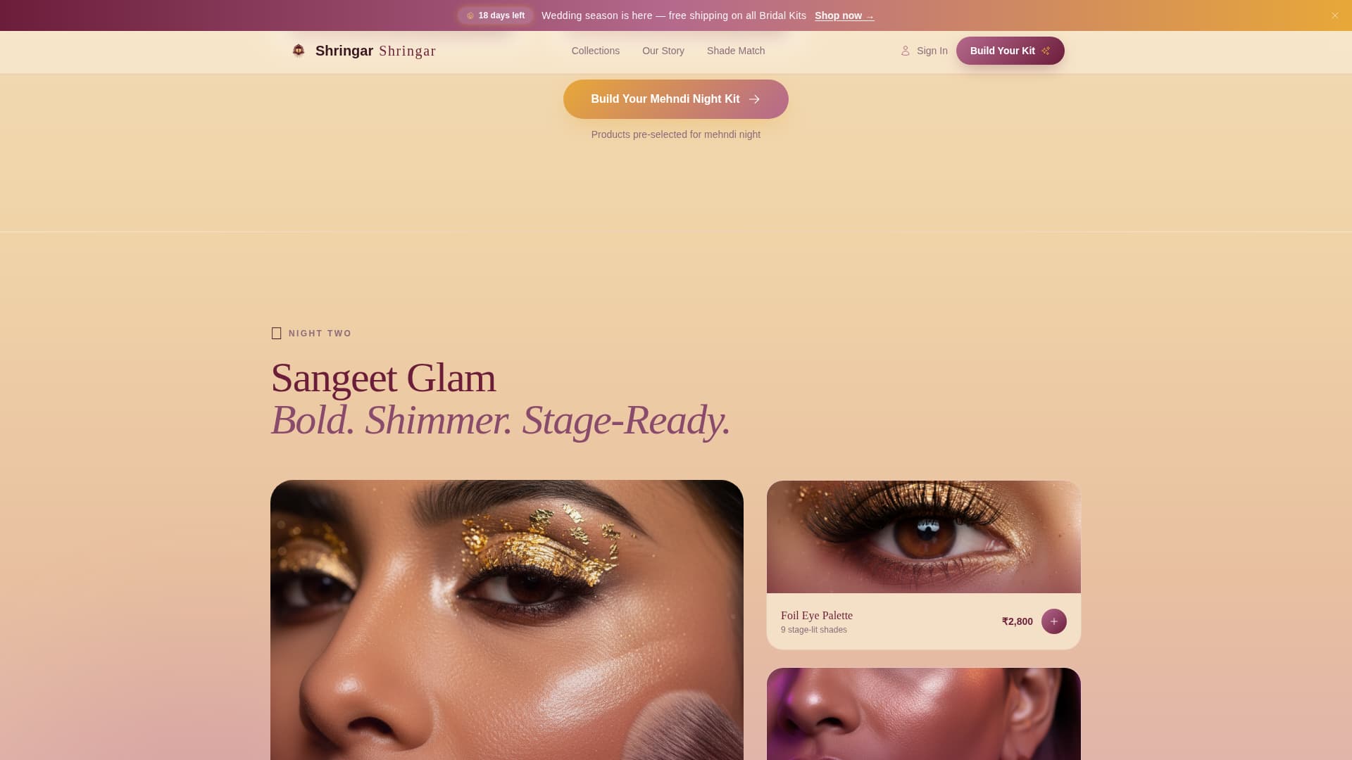 Shringar - Radiant Bridal Landing Page Template