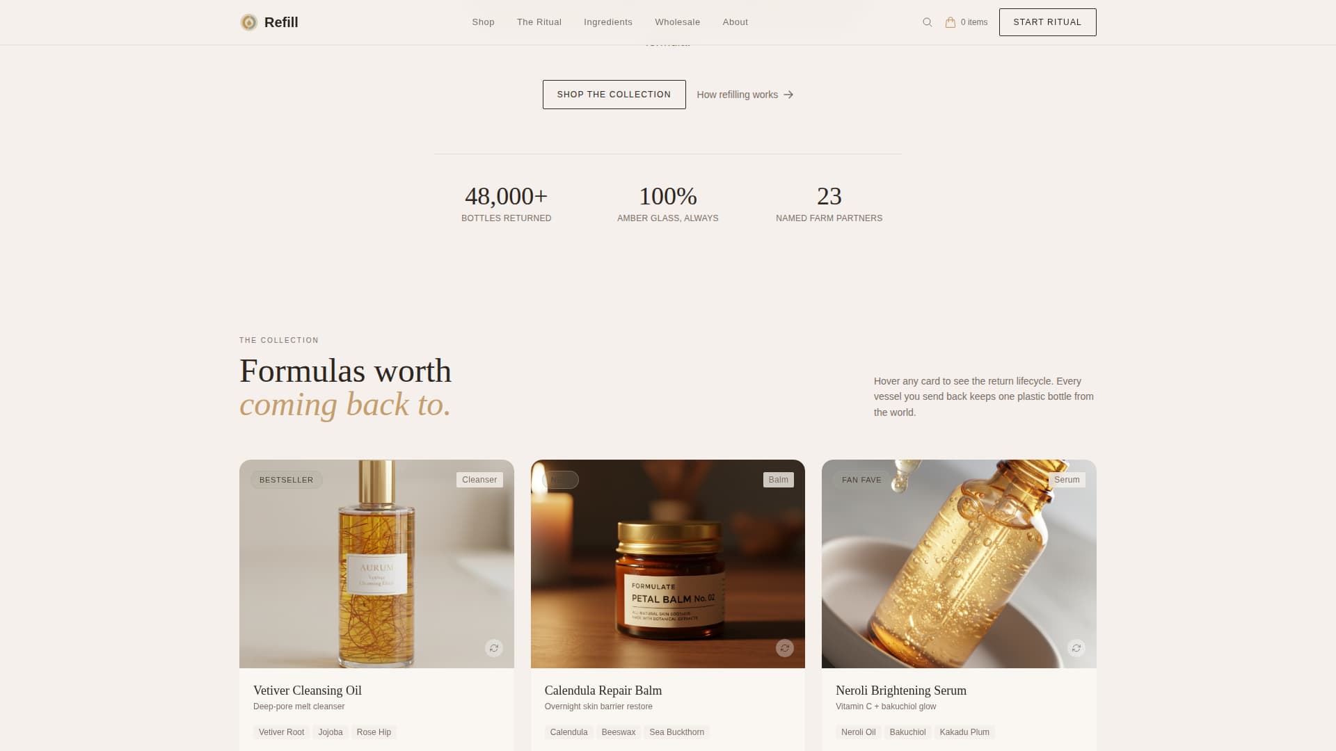 Organic & Natural Beauty Brand Professional Website Template