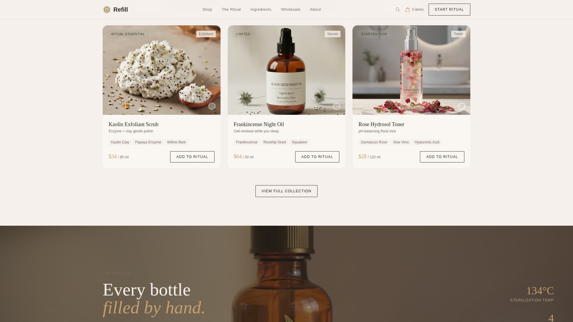 Organic & Natural Beauty Brand Professional Website Template