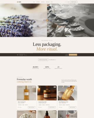 Organic & Natural Beauty Brand Professional Website Template