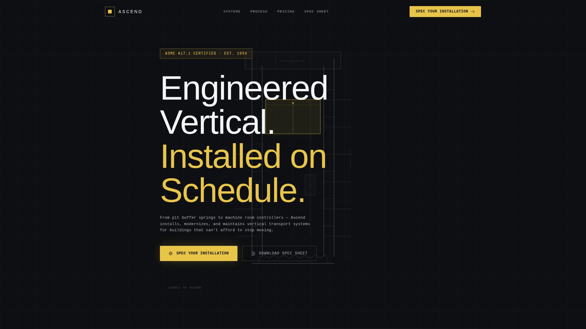 Advanced Specialty Construction Pricing & Packages Website Template