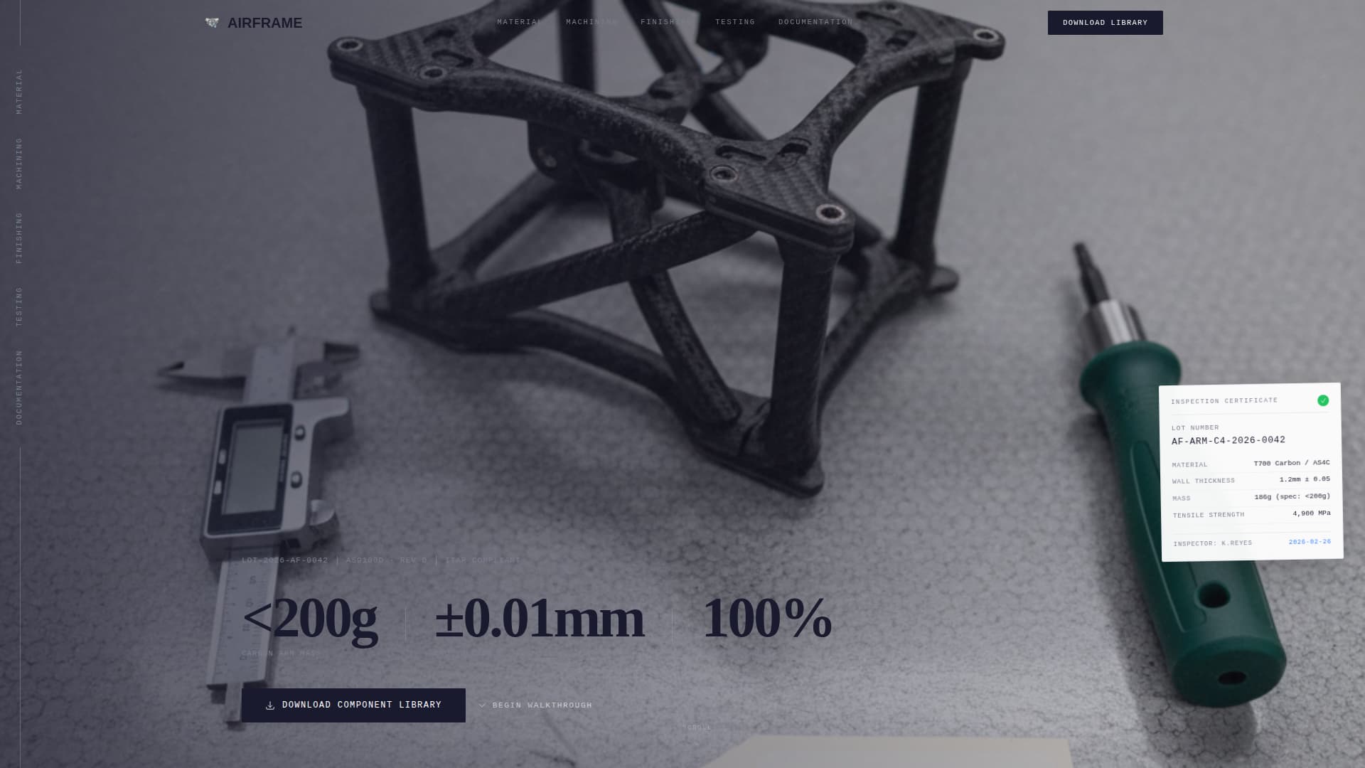 Precision Drone Component Manufacturer Website Template