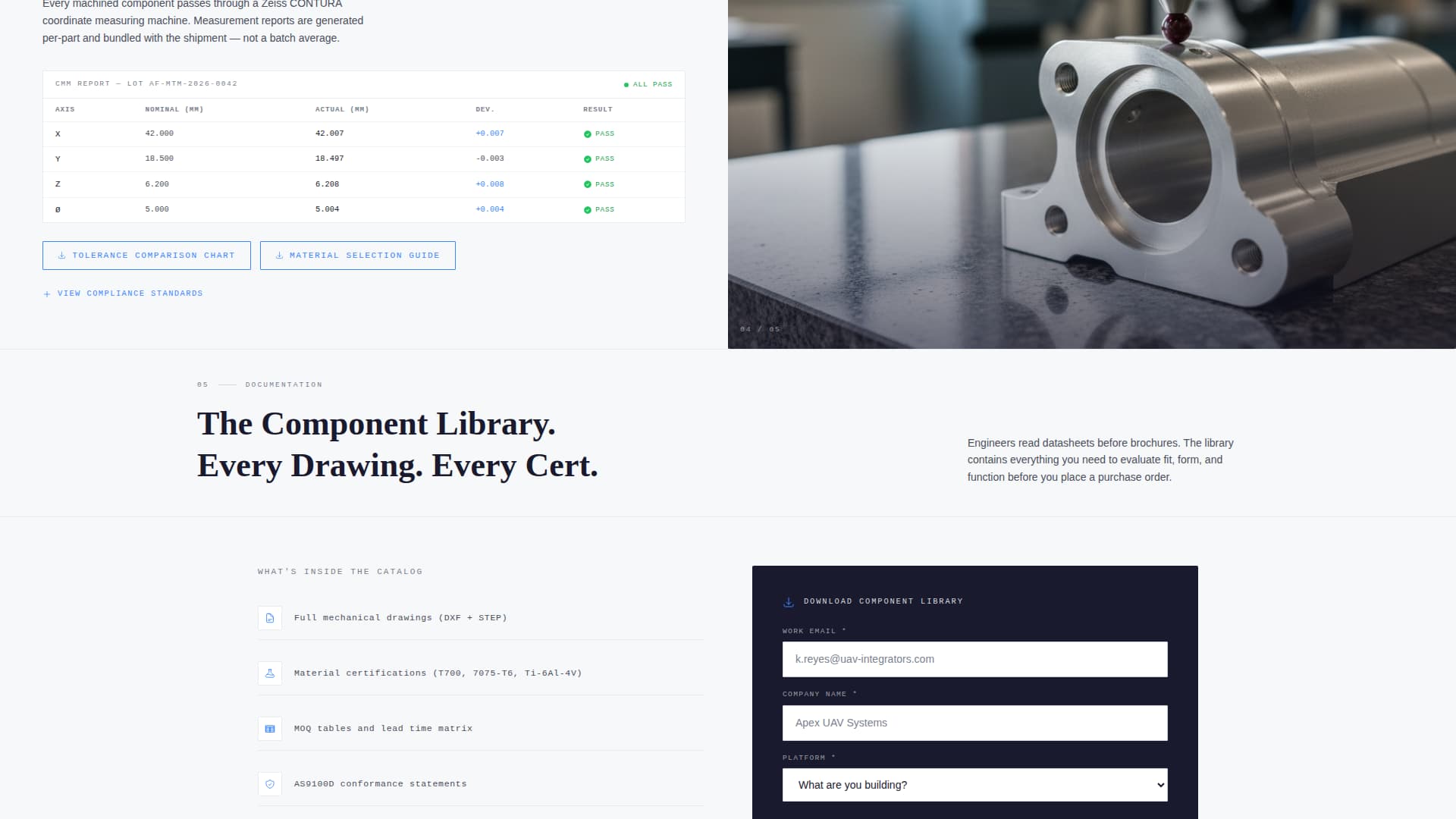 Precision Drone Component Manufacturer Website Template