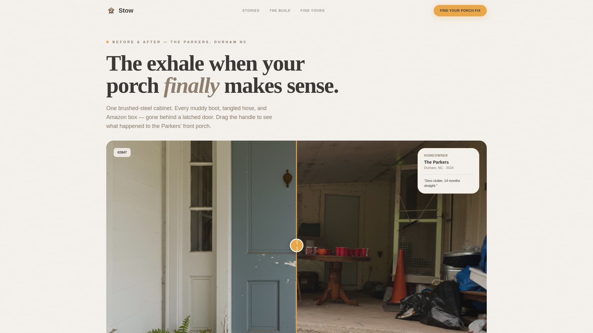 Stow - Weatherproof Porchstorage Landing Page Template