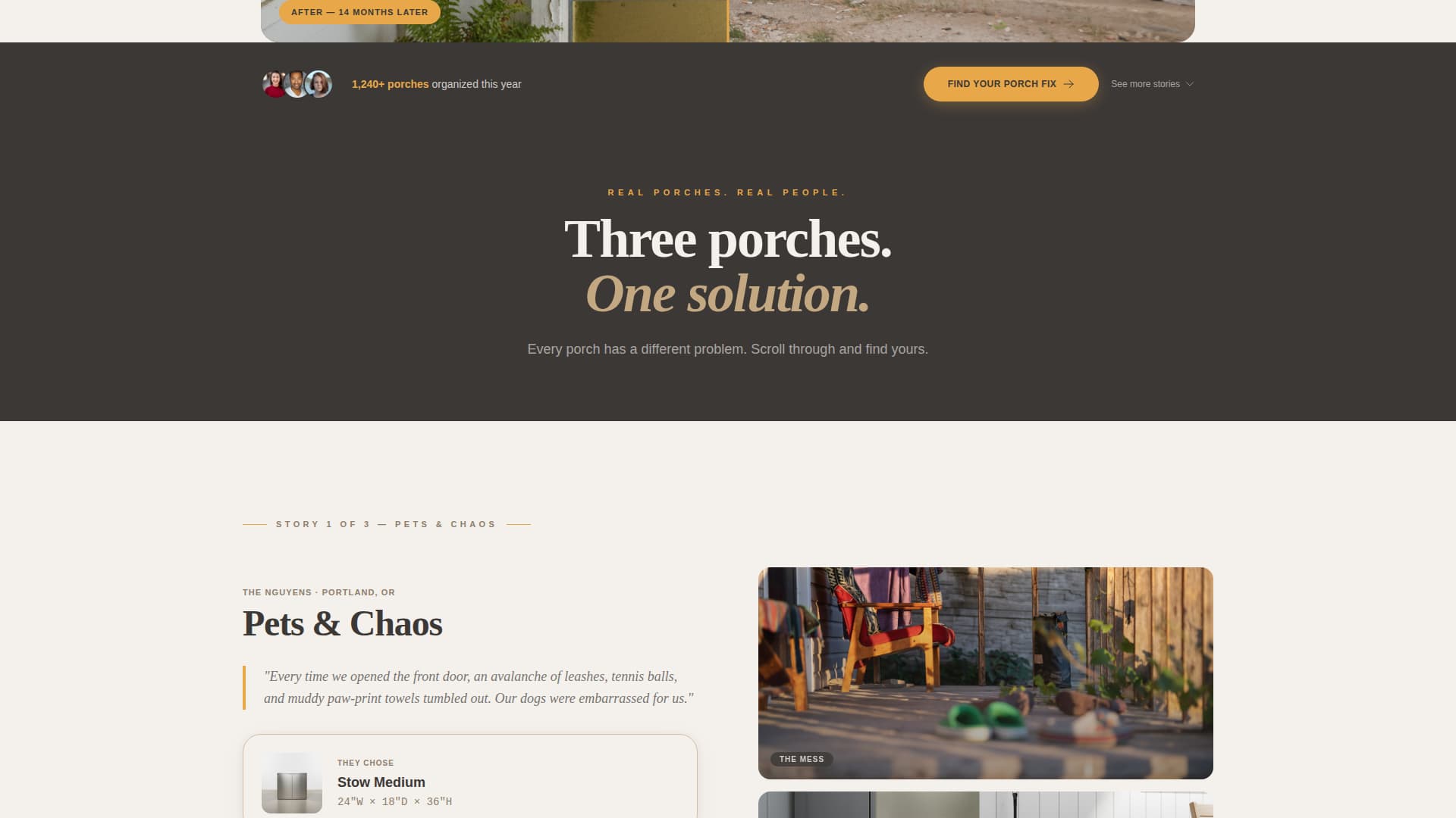 Stow - Weatherproof Porchstorage Landing Page Template