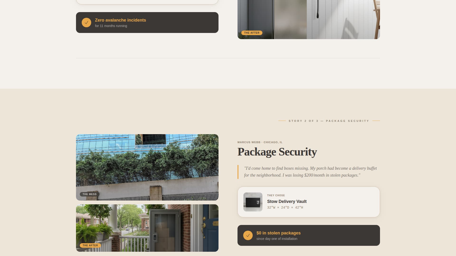 Stow - Weatherproof Porchstorage Landing Page Template