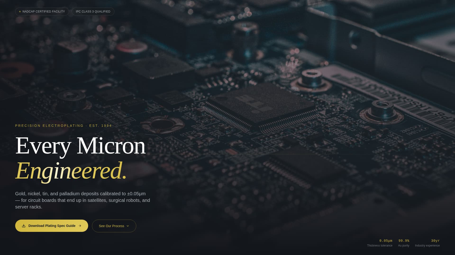 Plate — Industrial Plating Facility Landing Page Template