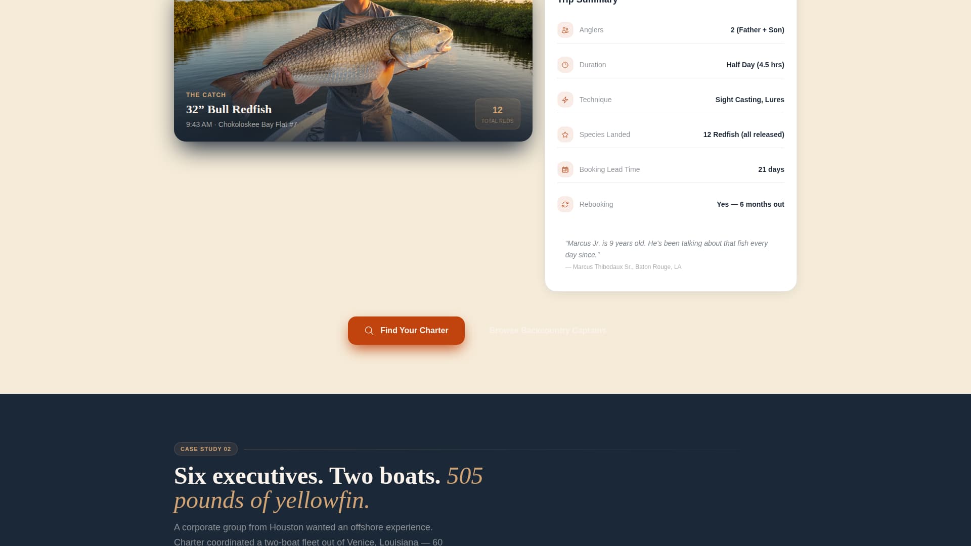 Fishing Charter Booking Website Template