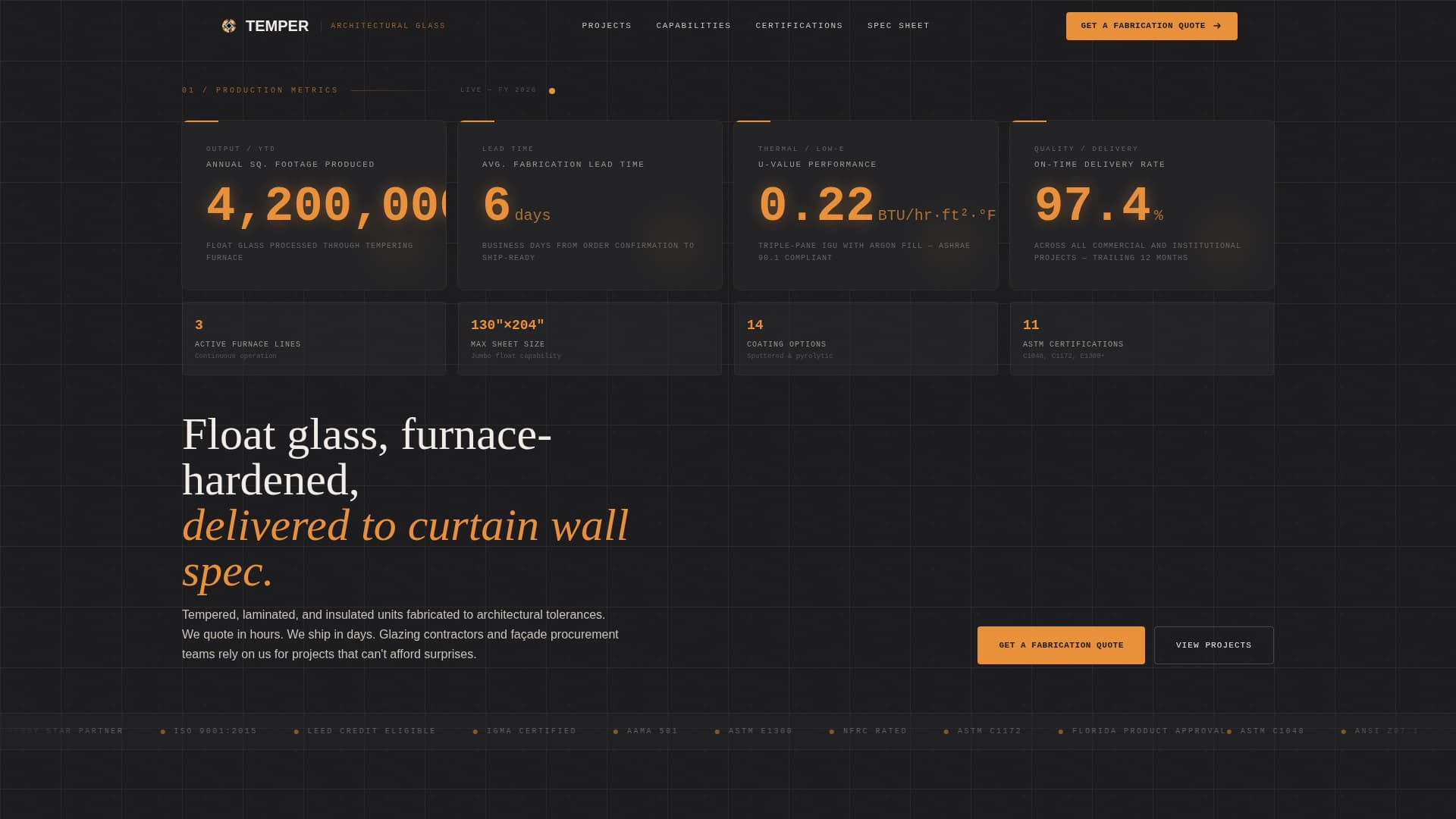Ceramics & Glass Manufacturing Portfolio Website Template