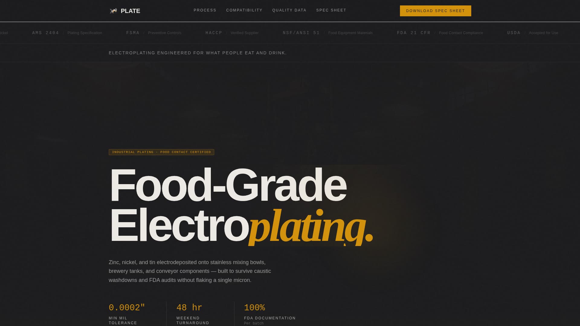 Food & Beverage Manufacturing Privacy Policy Website Template