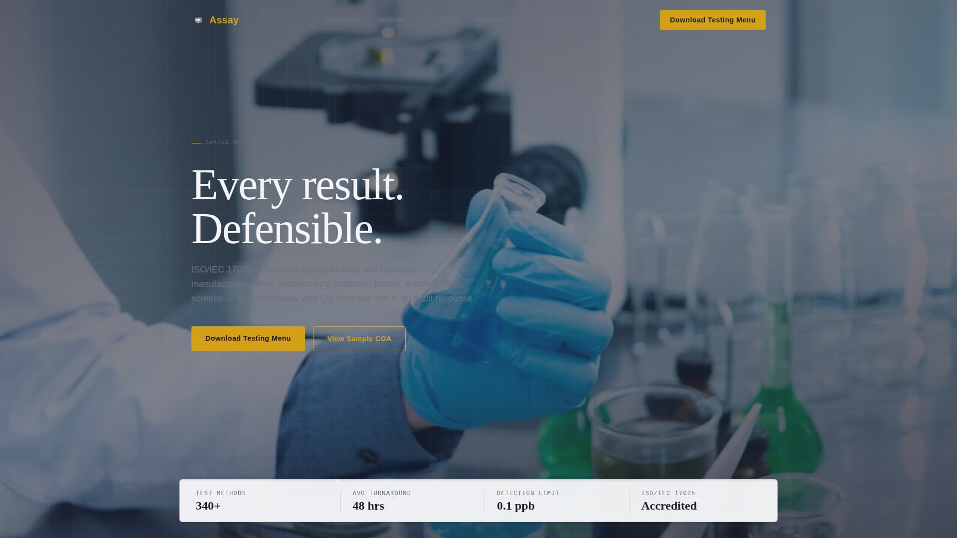 Food & Beverage Manufacturing Professional Website Template