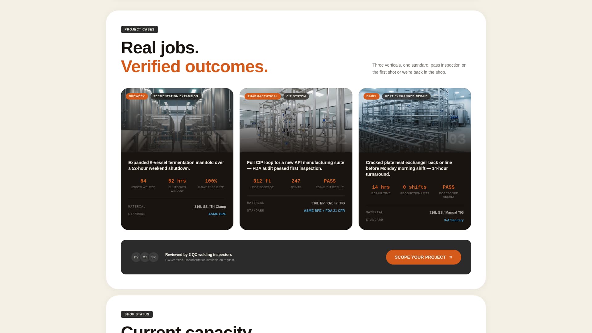 Food & Beverage Manufacturing Maintenance Website Template