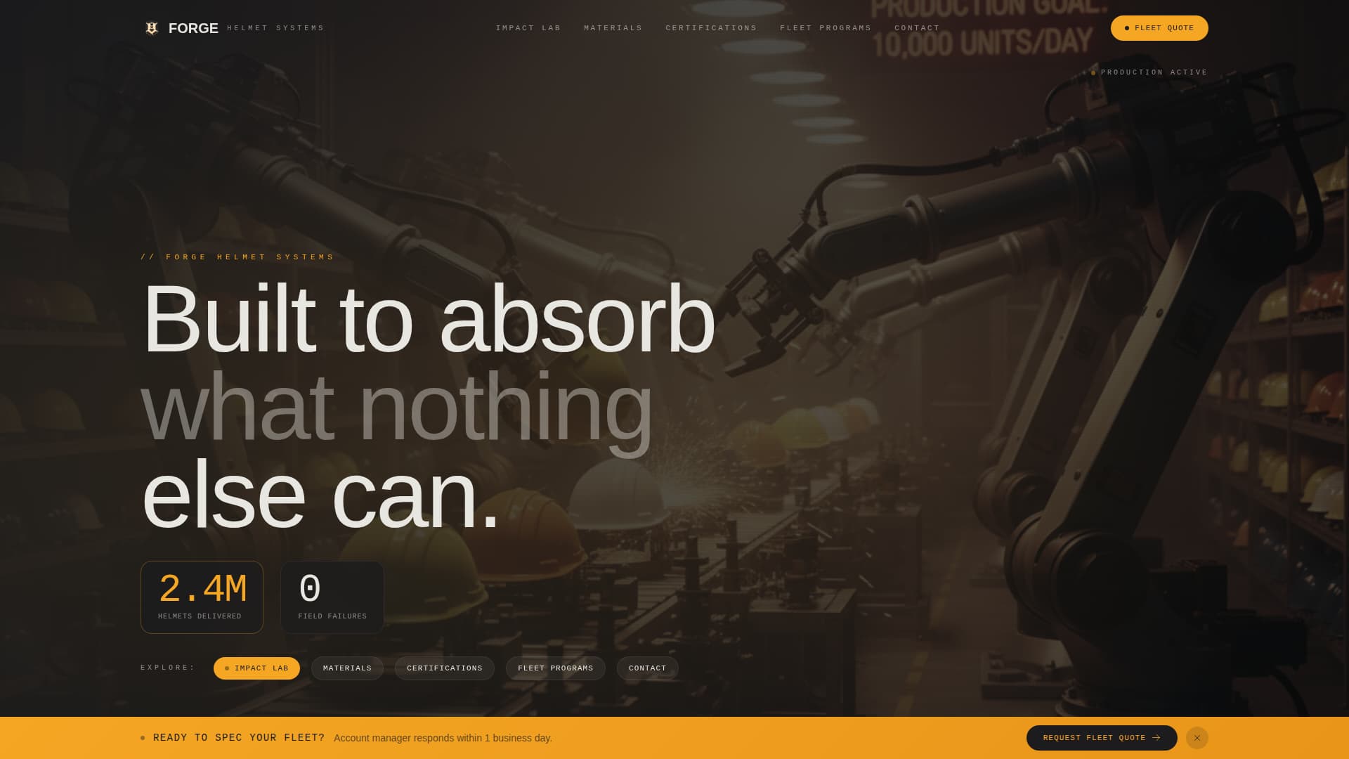 Safety & PPE Manufacturing Professional Website Template
