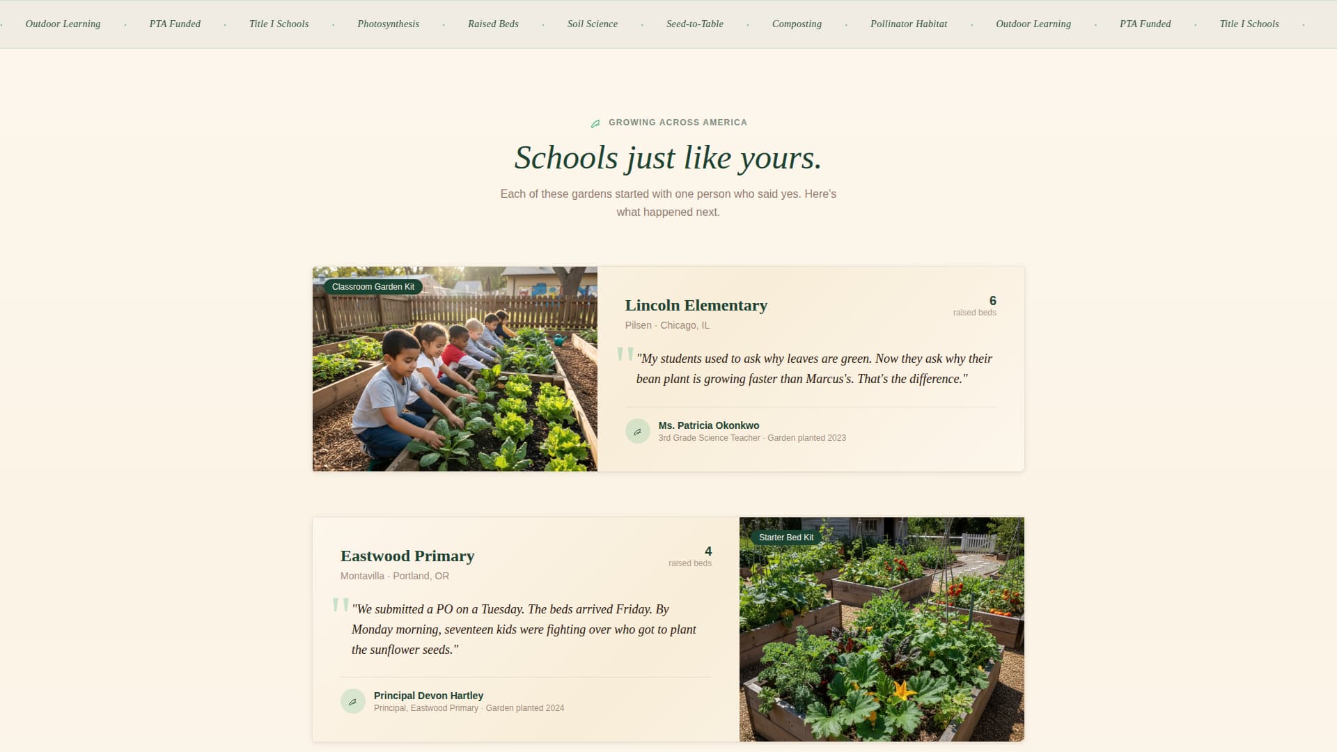 Sprout - Inspiring Schoolgarden Landing Page Template
