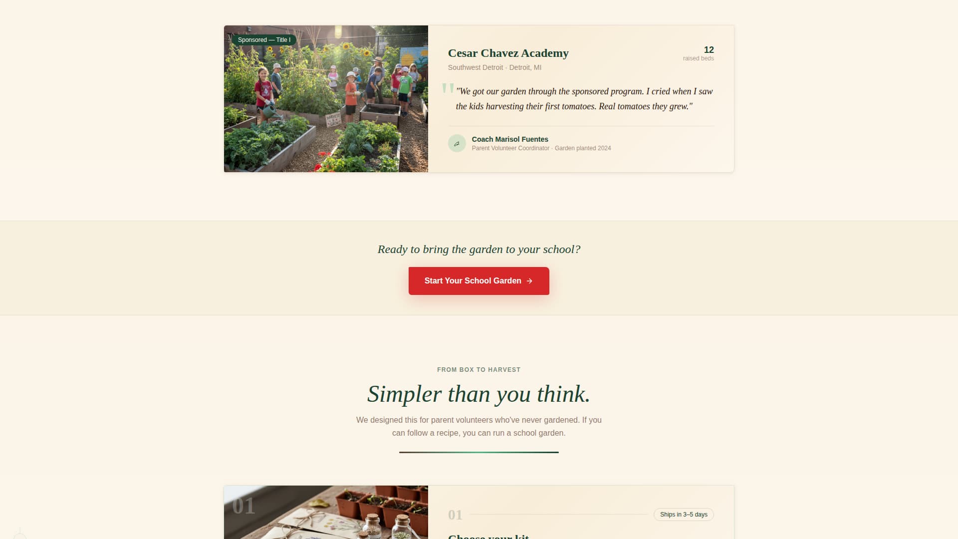 Sprout - Inspiring Schoolgarden Landing Page Template