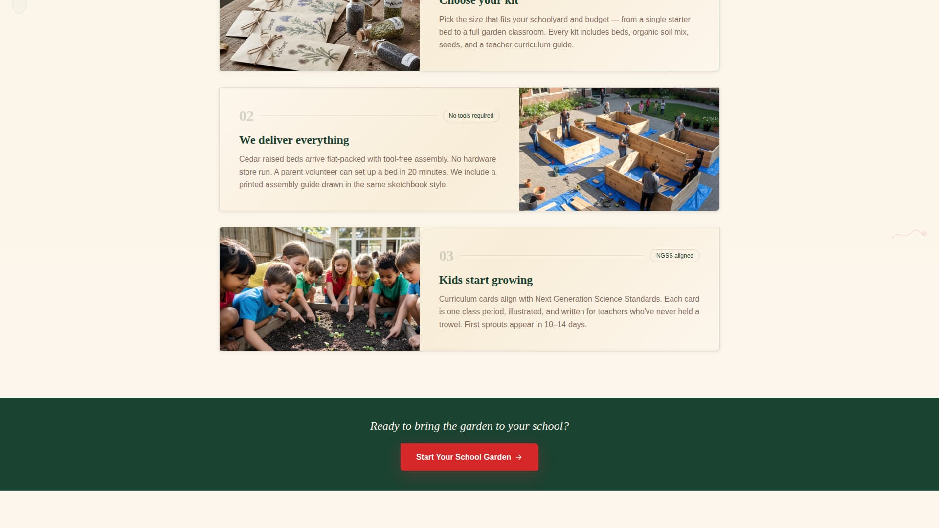 Sprout - Inspiring Schoolgarden Landing Page Template