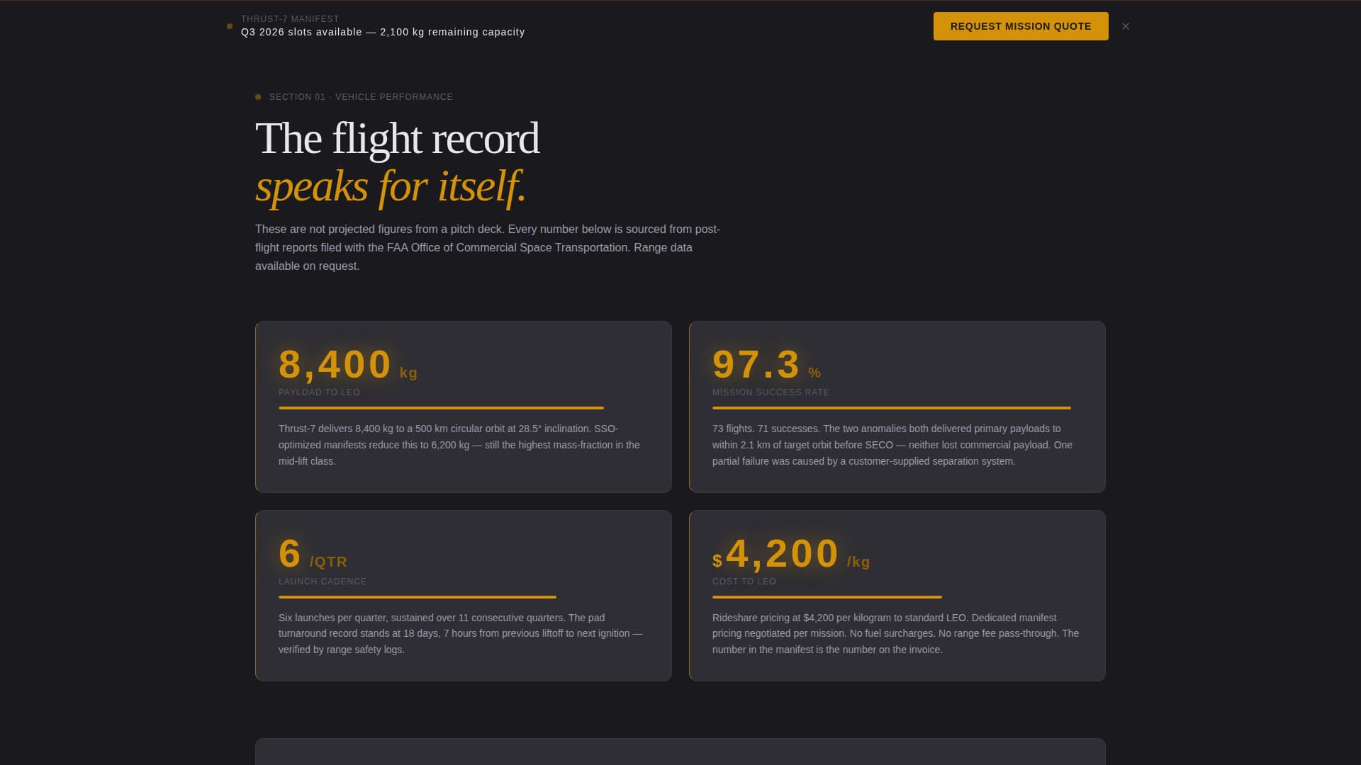 Thrust - Reliable Launchvehicle Landing Page Template