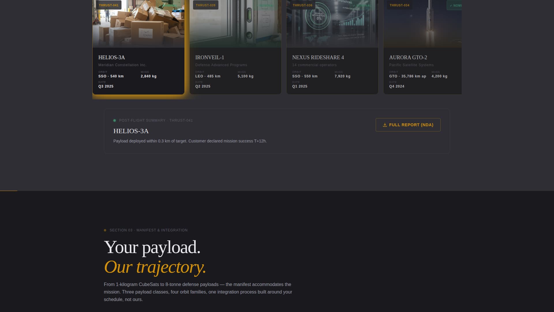 Thrust - Reliable Launchvehicle Landing Page Template